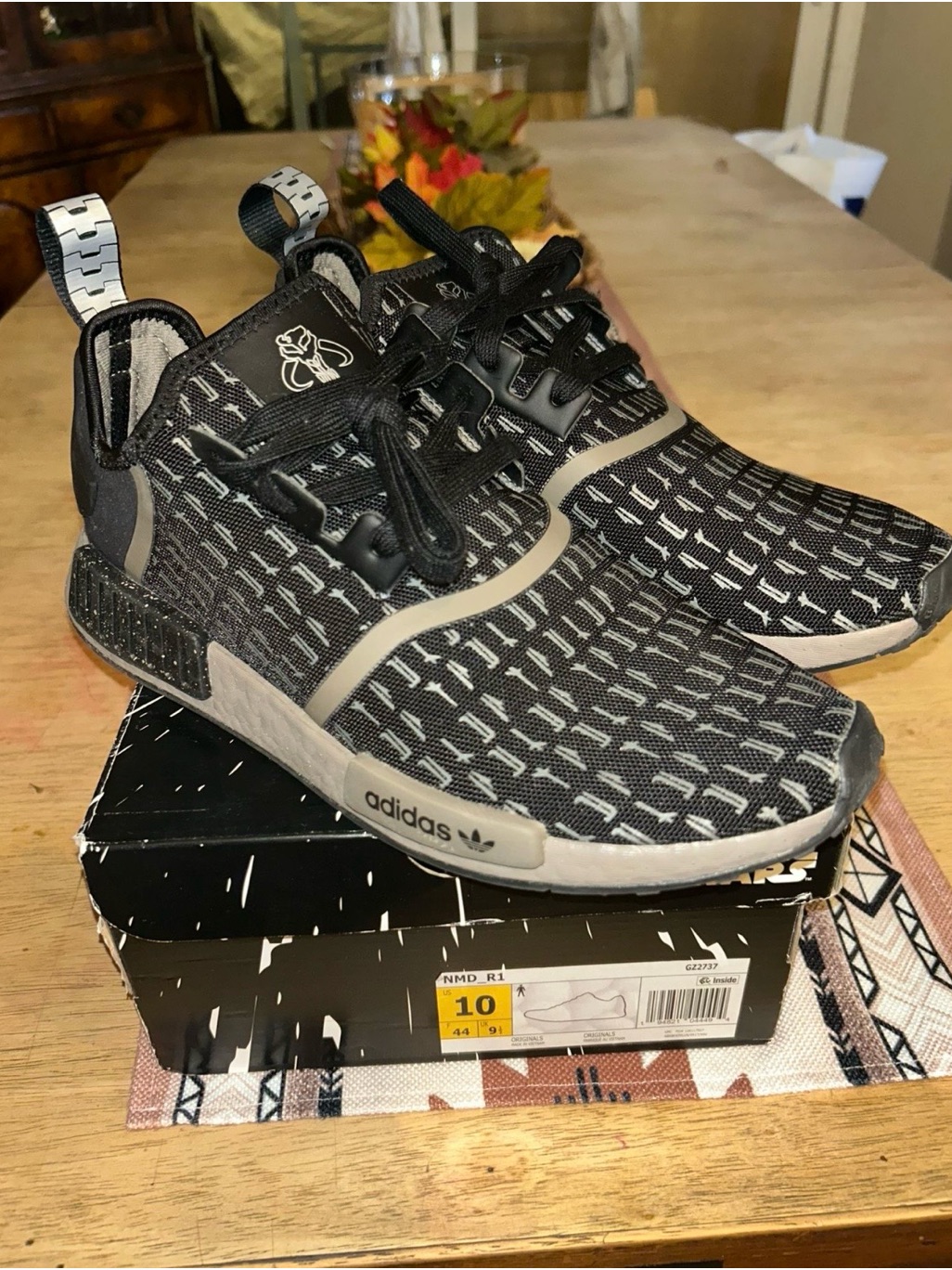 Adidas Black & Gray Patterned Nmd R1 Sneakers